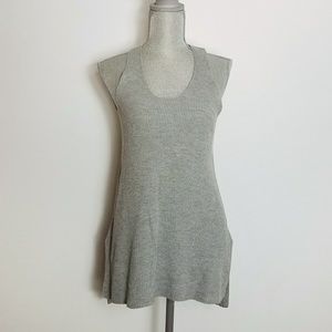 Athleta Grey Ribbed Racerback Tank